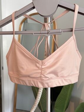 ALO Yoga Blush Pink Ruched Front Sports Bra